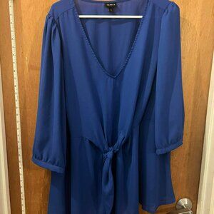 Torrid Blue V-Neck Blouse